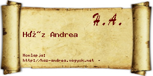 Ház Andrea névjegykártya