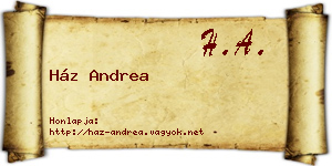 Ház Andrea névjegykártya