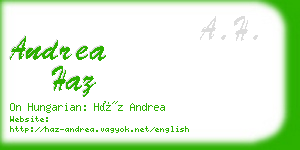 andrea haz business card